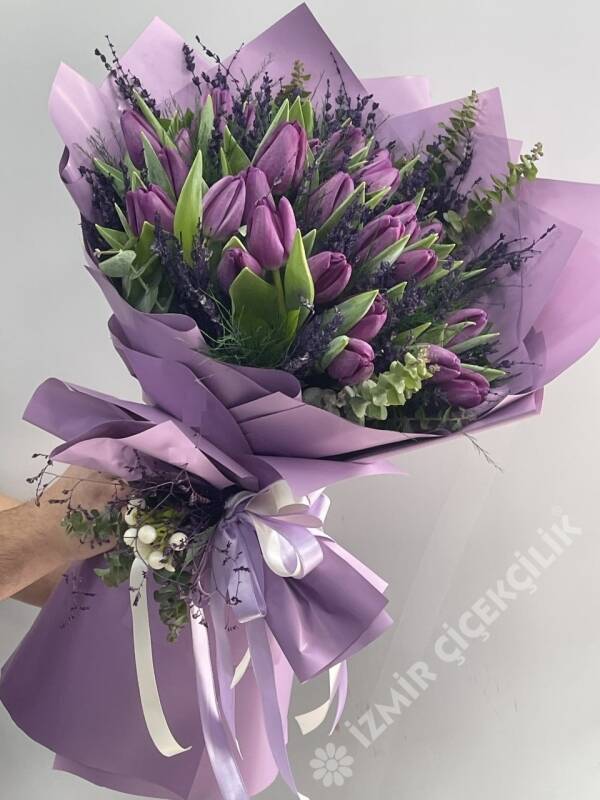 50 Mor Lale Buketi - 1