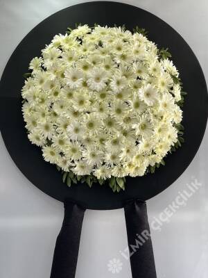 Siyah Çerçeveli Beyaz Cenaze Çelengi - 1